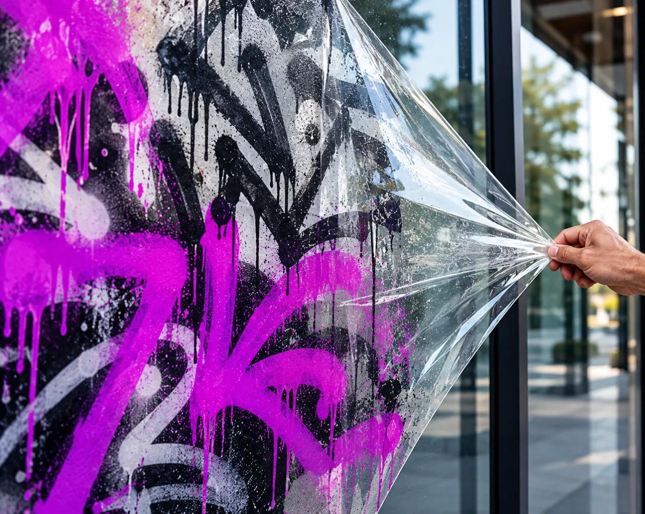 PROFESSIONAL ANTI GRAFFITI FILM INSTALLATION